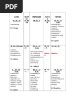 Cronograma de Clases de Ginecologia y Obstetricia