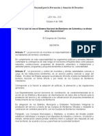 LEY 322 Sistema Nacional Bomberos