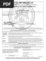 State of Michigan Certification