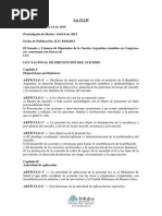 Ley 27130 - Ley Nacional de Prevencion Del Suicidio