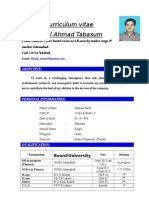 Curriculum Vitae Khalil Ahmad Tabasum