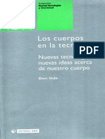 (Nuevas Tecnologías y Sociedad) Don Ihde-Los Cuerpos en La Tecnología. Nuevas Tecnologías - Nuevas Ideas Acerca de Nuestro Cuerpo-Editorial UOC (2004) PDF