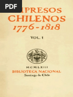 Impresos Chilenos 1776-1818 Vol.I - Guillermo Feliu Cruz 