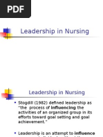 Leadership in Nursing Nursing Administration