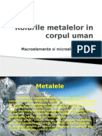 Rolurile Metalelor in Corpul Uman