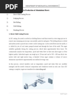 Processes Involved in Production of Aluminium Sheets: Department of Mechanical Engineering