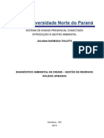 Diagnóstico Ambiental de Cidade - Gestão de Resíduos Sólidos Urbanos