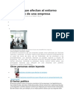 Factores Que Afectan Al Entorno Económico de Una Empresa