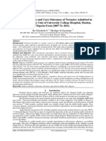 Pattern of Diseases and Care Outcomes of Neonates Admitted in Special Care Baby Unit of University College Hospital, Ibadan, Nigeria From 2007 To 2011.