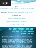 Juicio Politico en Caso de Delitos Oficial