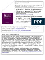 A Study On The Teaching of The Concept of Negative Numbers