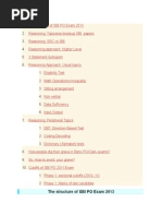 The Structure of SBI PO Exam 2013