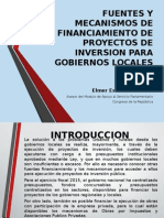 Mecanismos de Financiamiento de Proyectos de Inversion para GGLL