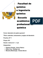 Laboratorio de Química Informe de Reconocimiento de Materiales