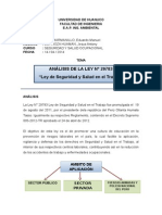 Analisis Ley N°29783 - SST