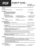 Douglas Versagli's Resume Feb - 2010 ENGL 202C