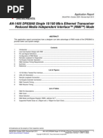 AN-1405 DP83848 Single 10/100 Mb/s Ethernet Transceiver Reduced Media Independent Interface™ (RMII™) Mode