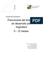 Pauta de Evaluación Precursores Del Lenguaje