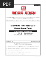 ESE Online Test Series: 2015 Conventional Paper: Ee: Electrical Engineering