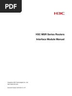 H3C MSR Series Routers Interface Module Manual (V1.07) - Book PDF