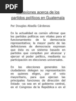 Reflexiones Acerca de Los Partidos Políticos en Guatemala