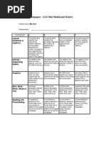 Civil War Webquest Rubric Newspaper