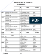 Approved Textbook List For High Schools-2014-2015