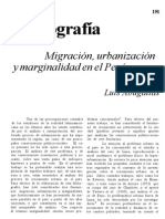 Migración, Urbanización y Marginalidad en El Perú