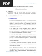 Informe 8 La Determinación de La Densidad Del Suelo en El Terreno