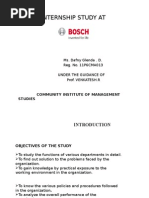 Internship Study at Bosch Company