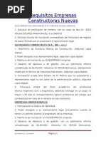 Requisitos Empresas Constructoras