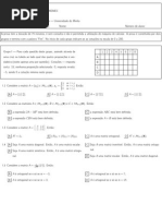 Teste Modelo Álgebra Linear