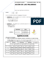 Clasificación de Palabras