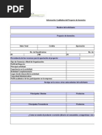 Formato de Información Cualitativa de Proyecto de Inversión (Un Año)