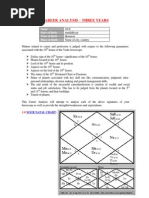 Career Analysis - Three Years: Name Date of Birth Time of Birth Place of Birth