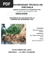 GEOLOGÍA Incidencia de Las Rocas