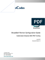 BroadSoft Partner Configuration Guide AudioCodes Enterprise SBC PBX Trunking