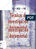 Tecnicas de Investigacion Documental