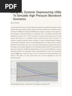 Using The Dynamic Depressuring Utility To Simulate High Pressure Blowdown Scenarios