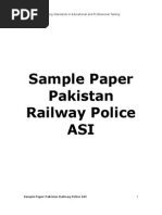 Pakistan Railway Police ASI NTS Test Sample Paper