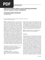 Light Touch Modulates Balance Recovery Following Perturbation: From Fast Response To Stance Restabilization