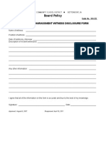 Board Policy: Anti-Bullying/Harassment Witness Disclosure Form