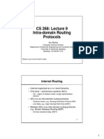 CS 268: Lecture 9 Intra-Domain Routing Protocols