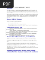 Method of Brick Masonry Work