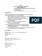 Lab 1 Review of Algebra and Trigonometry