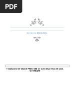 Investigacion de Análisis de Un Valor Presente de Alternativas Con Vidas Iguales y Análisis de Valor Presente de Alternativas de Vida Diferente