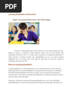 Types of Learning Disorders and Their Signs