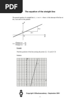 The Equation of The Straight Line: y MX C