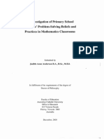 An Investigation of Primary School Teachers' Problem-Solving Beliefs and Practices in Mathematics Classrooms