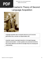 Stephen Krashen's Theory of Second Language Acquisition